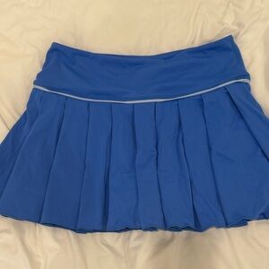 Women’s Royal Blue Pleated Skater Skirt with Contrast Trim